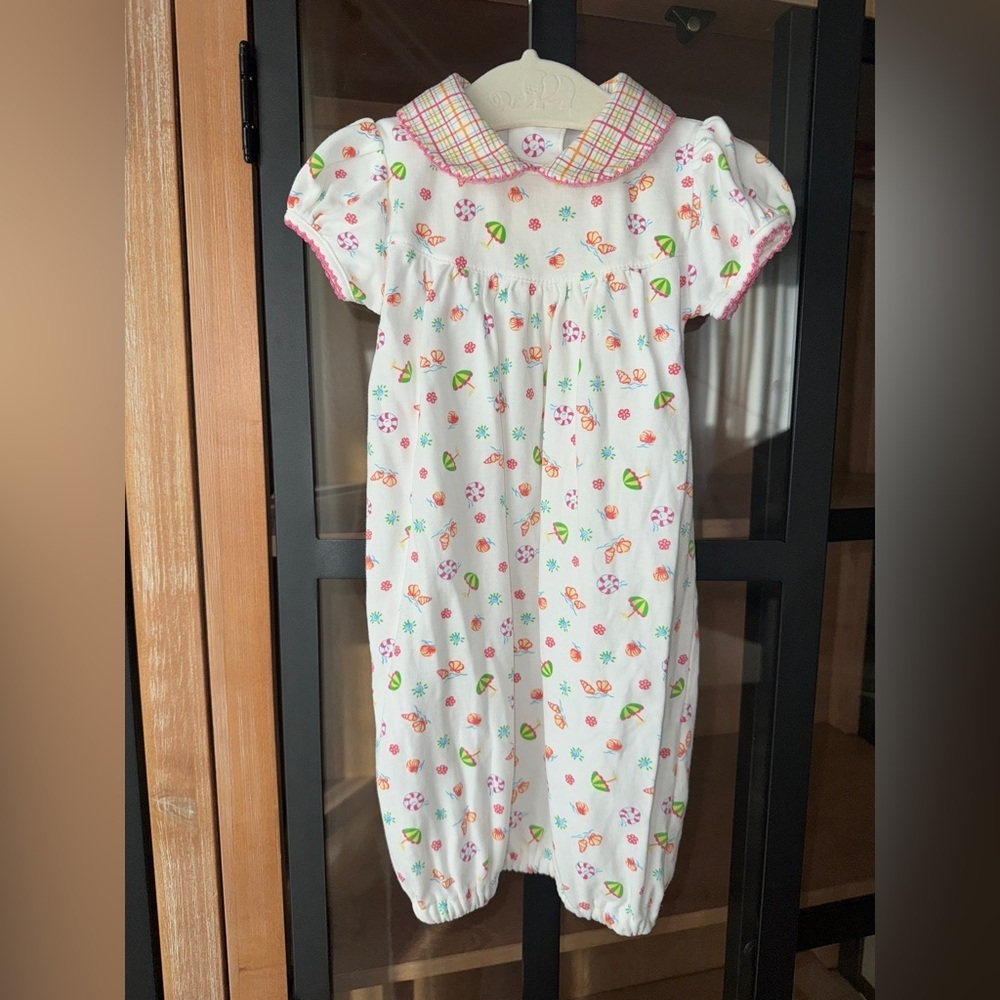 Kissy Kissy newborn gown pima cotton peter pan collar baby girl summer beach